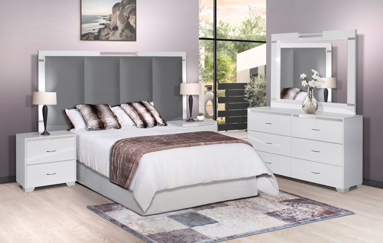 Bianca 2 pce Bedroom Suite in White High Gloss