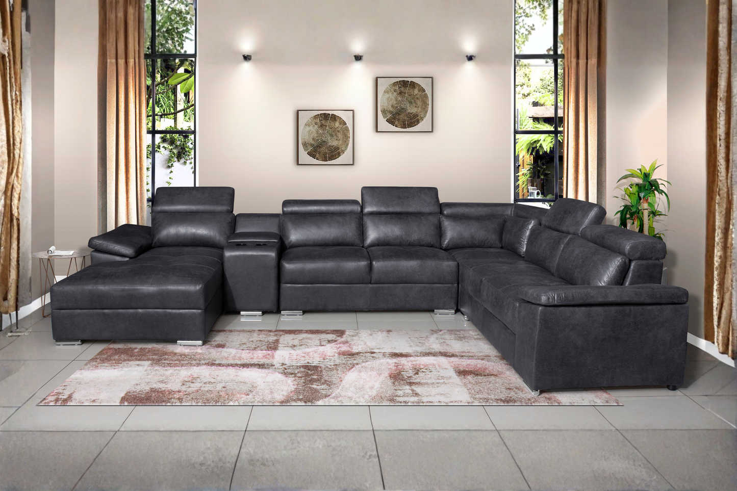 Santorini 5 Piece Corner Suite in Bomber Grey