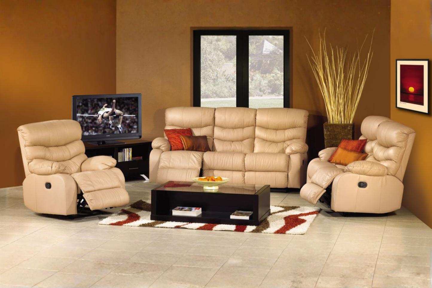 Verona 3‑Piece 5‑Action Reclining Lounge Suite