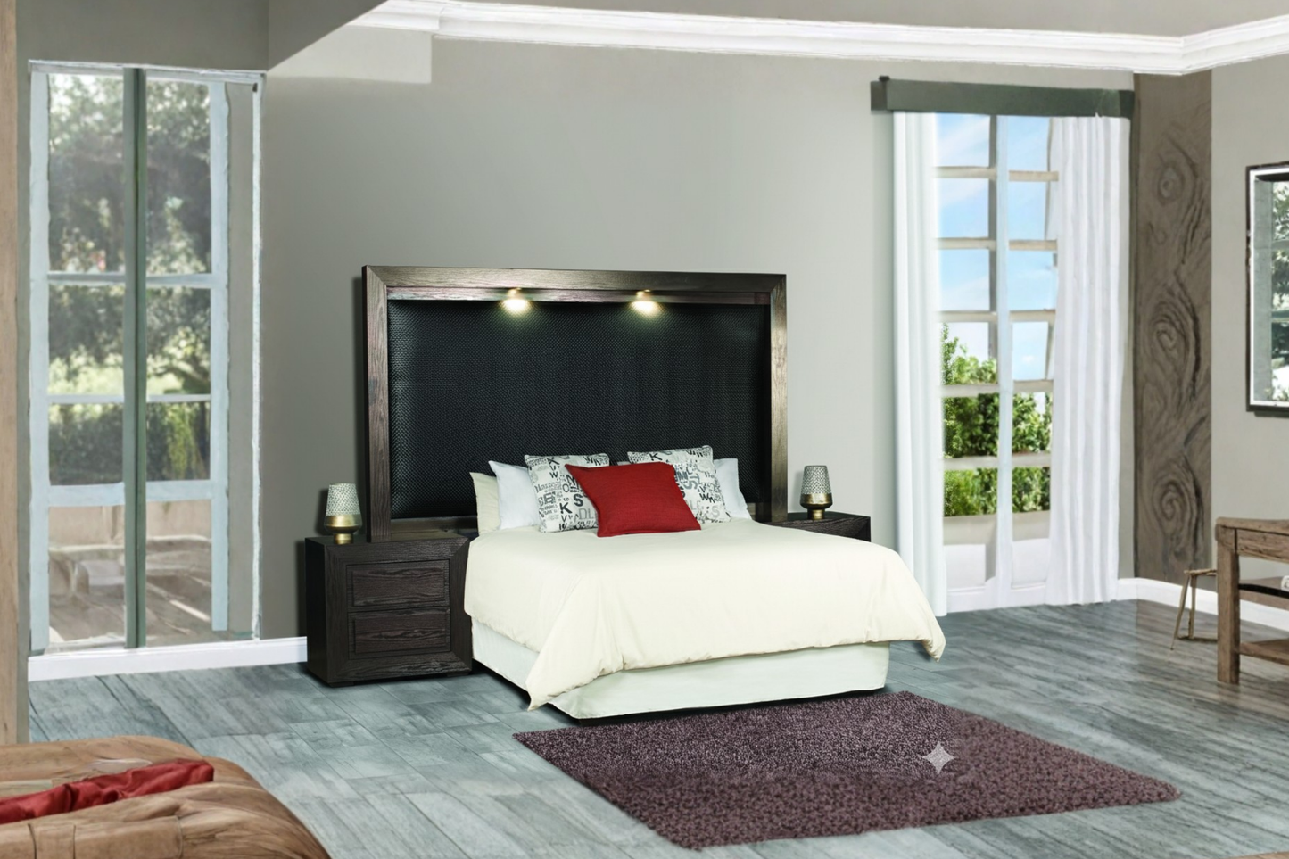 Montego Headboard and Pedetals