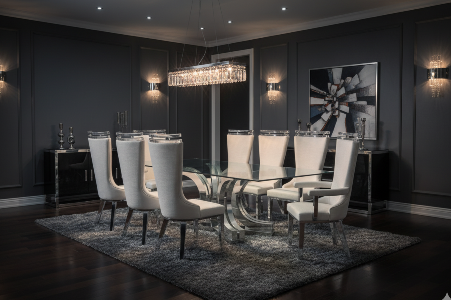 Split C 9 Piece Dining Table and Chairs