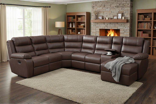 Erin 6 Piece Corner Suite in Brown